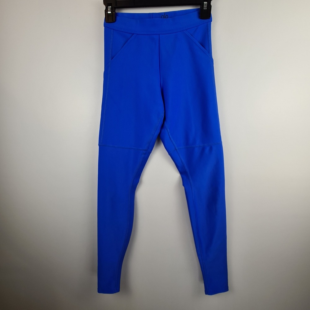 Alo Yoga Womens Airlift 2 High Waist Leggings Cobalt Blue XS Utility Pockets